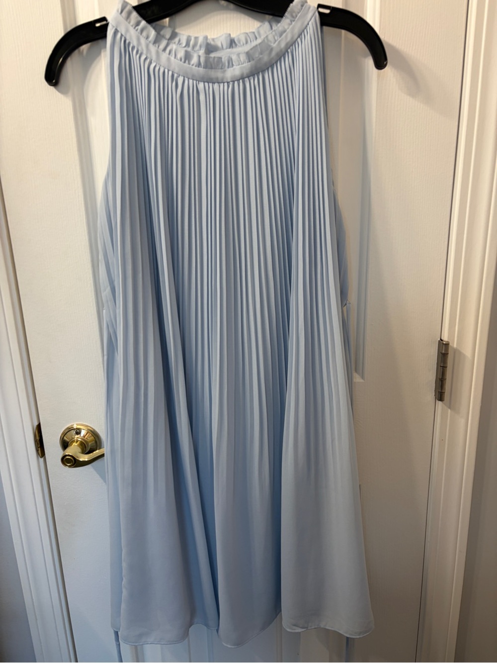 Ann Taylor Light Blue Feminine Pleated Dress